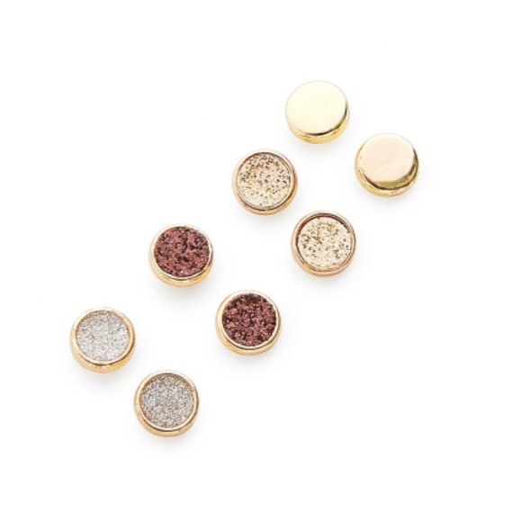 Country Pink Boutique Jewelry - Four Color Round Stud Earring Set 4Pair